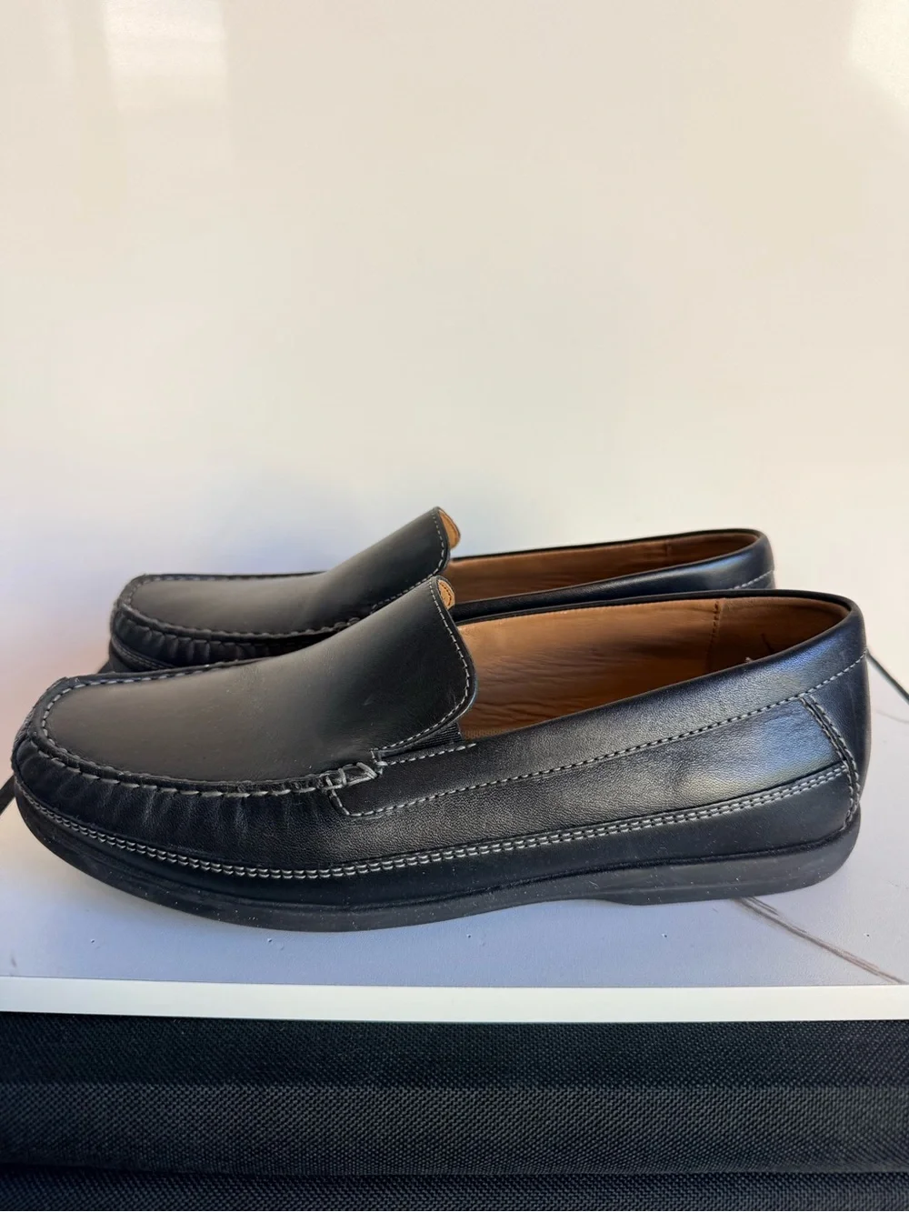 Johnston & Murphy Boy Leather Slip-On Moccasin Loafers